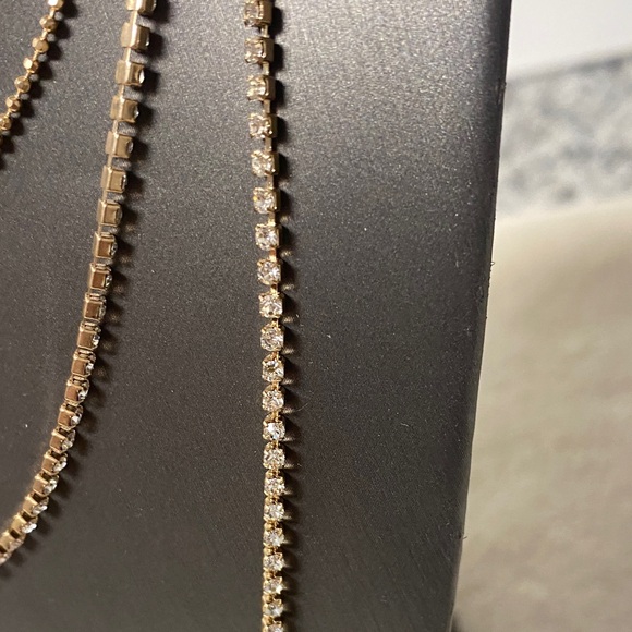 NWT Tasha Gold Crystal Multi-Layer Necklace - Picture 8 of 14